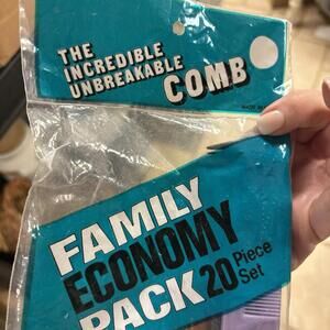 Vintage Incredible Unbreakable Plastic Comb Set‎ Family Economy Pack 20 Piece